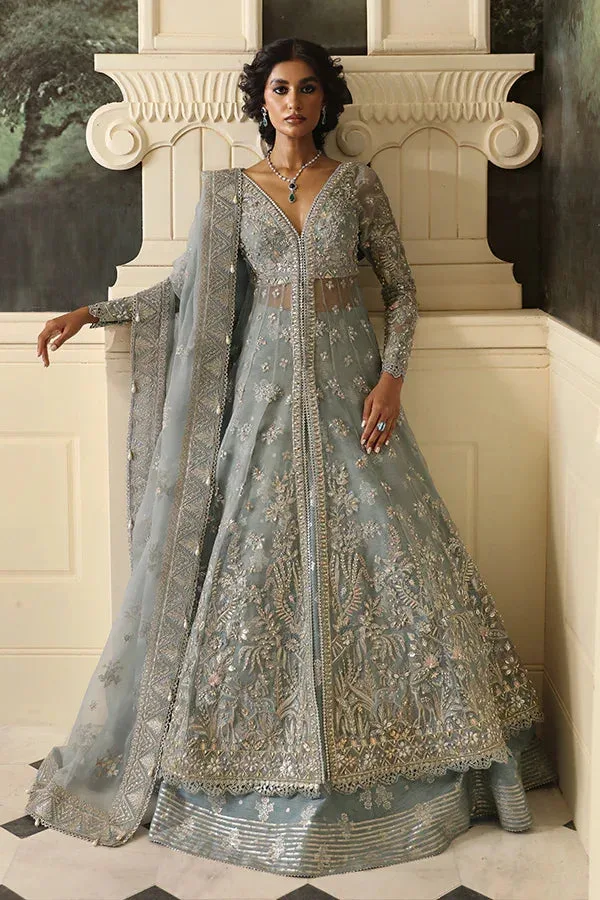 Nyra Wedding Festive 24 Ice Blue Raw Silk – view 1 – Poshaq