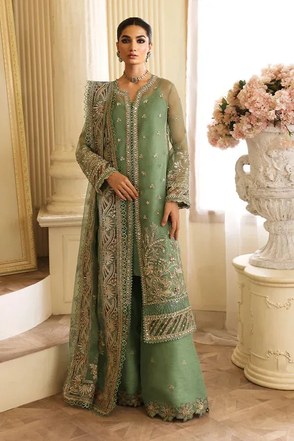 Nyra Wedding Festive 24 Pistachio Green Raw Silk – view 1 – Poshaq