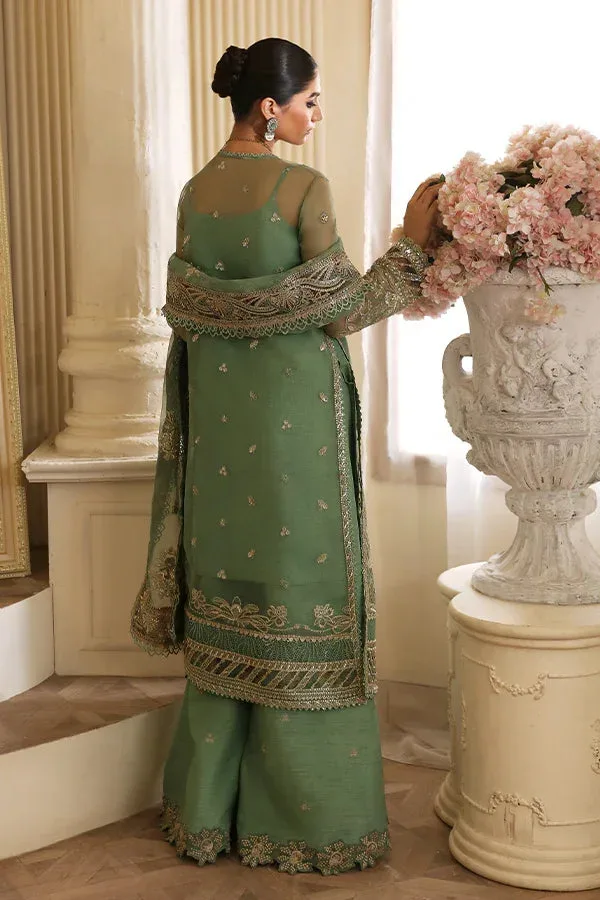 Nyra Wedding Festive 24 Pistachio Green Raw Silk – view 2 – Poshaq