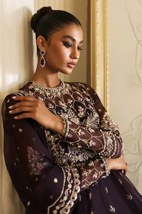 Nyra Wedding Festive 24 Purple Raw Silk – view 5 – Poshaq