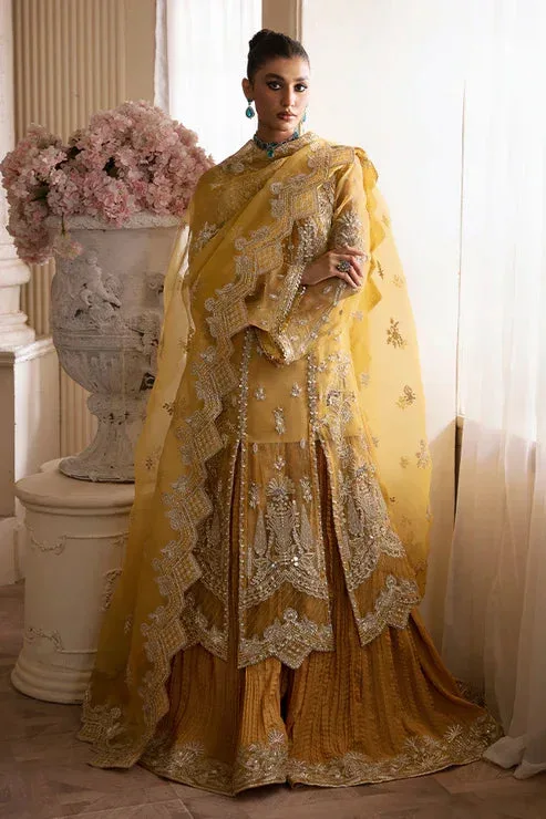 Nyra Wedding Festive 24 Mustard Raw Silk – view 4 – Poshaq