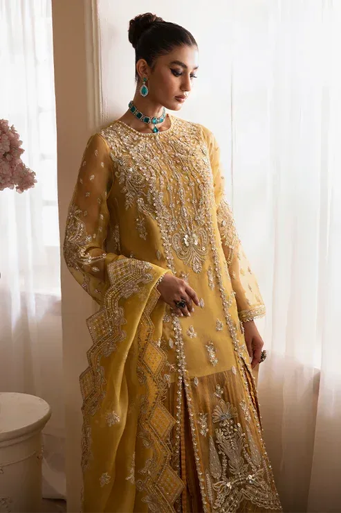 Nyra Wedding Festive 24 Mustard Raw Silk – view 5 – Poshaq