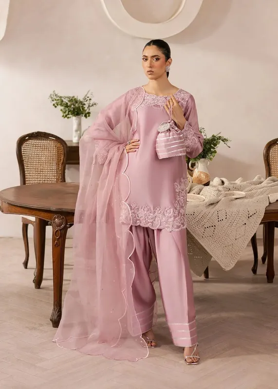 Dastoor Rania Luxury Pret 25 Lilac Organza – view 1 – Poshaq