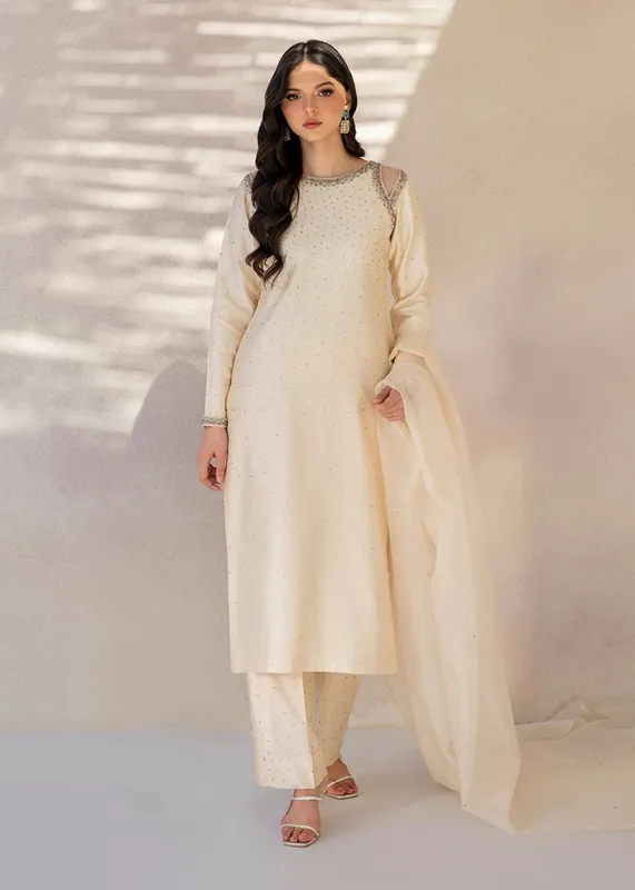 Dastoor Maahi Luxury Pret 25 White Organza – view 1 – Poshaq