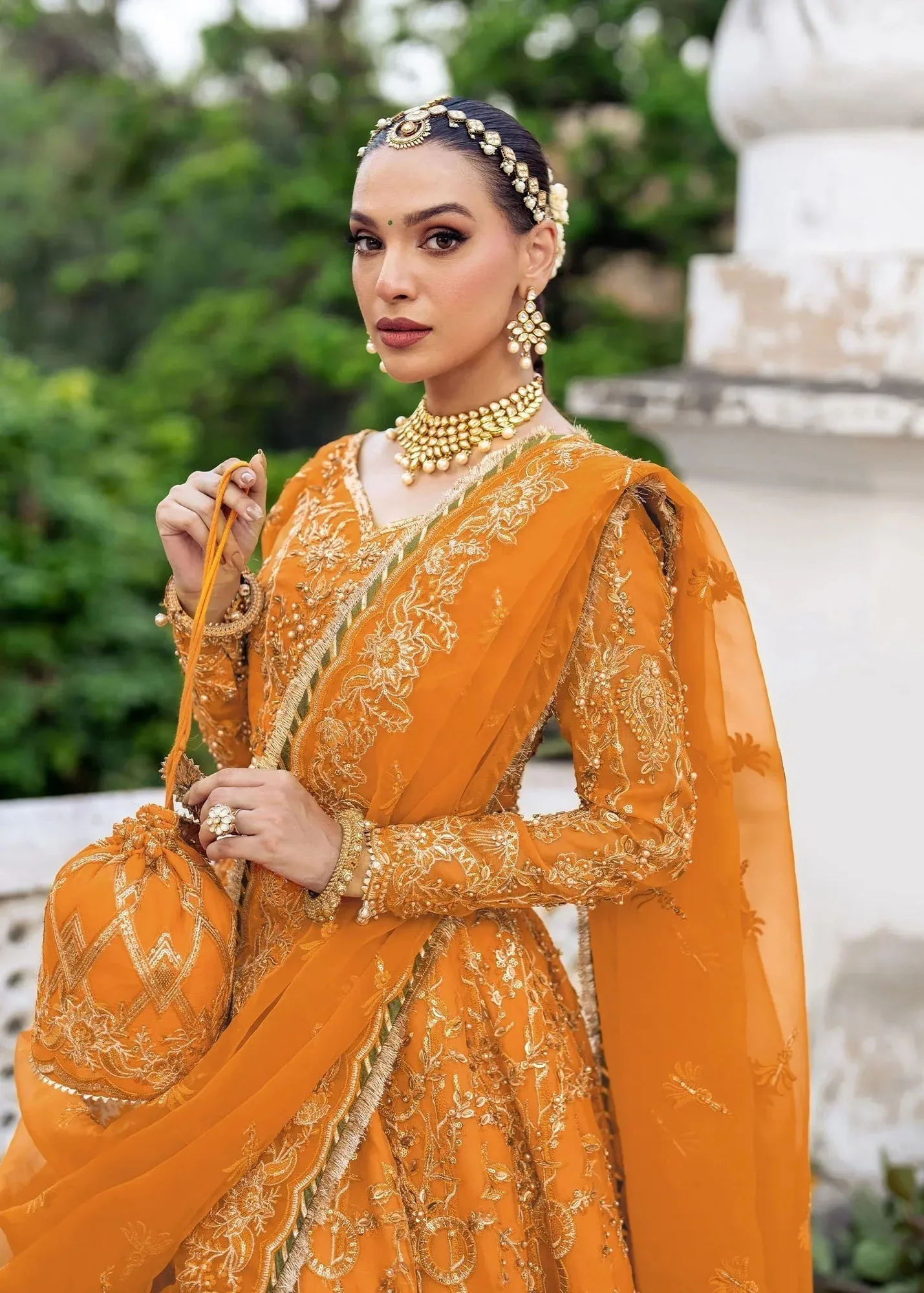 Dastoor Shehnai Bridals Collection 24 Gold Organza – view 6 – Poshaq