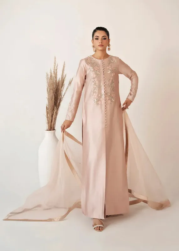Dastoor Euphoria Luxury Pret 24 Pink Silk – view 1 – Poshaq