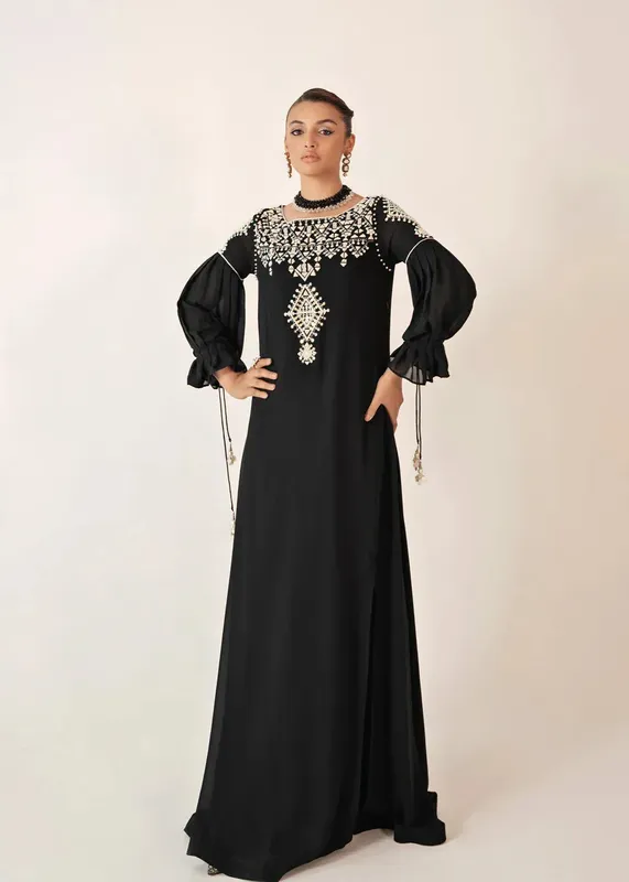 Dastoor Euphoria Luxury Pret 24 Black Georgette – view 1 – Poshaq