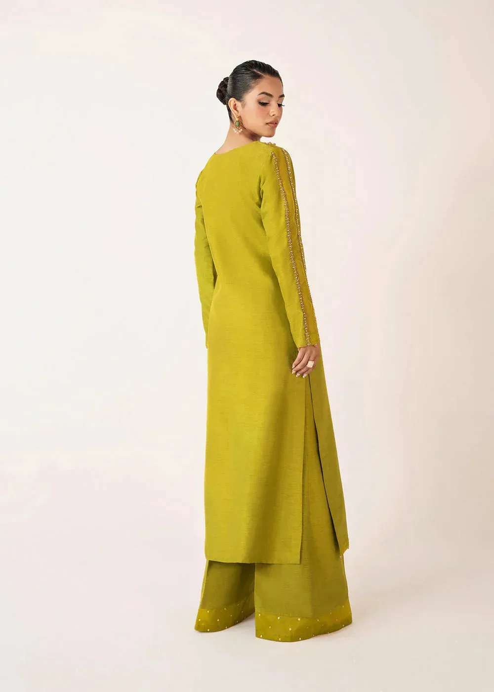 Dastoor Euphoria Luxury Pret 24 Green Raw Silk – view 2 – Poshaq