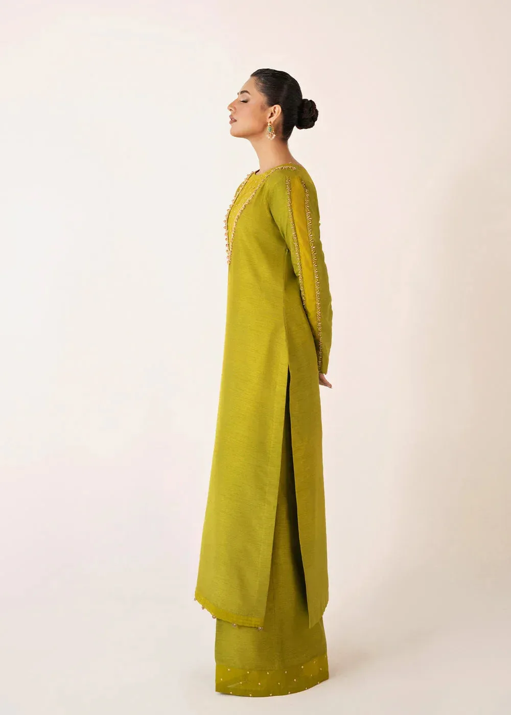 Dastoor Euphoria Luxury Pret 24 Green Raw Silk – view 5 – Poshaq