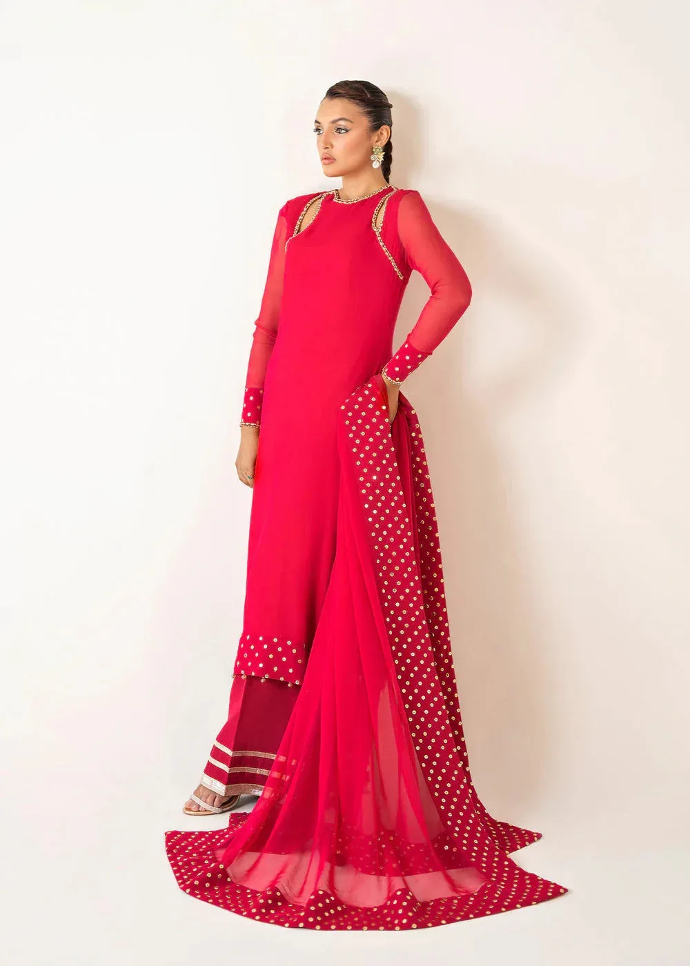 Dastoor Euphoria Luxury Pret 24 Silver Raw Silk – view 5 – Poshaq