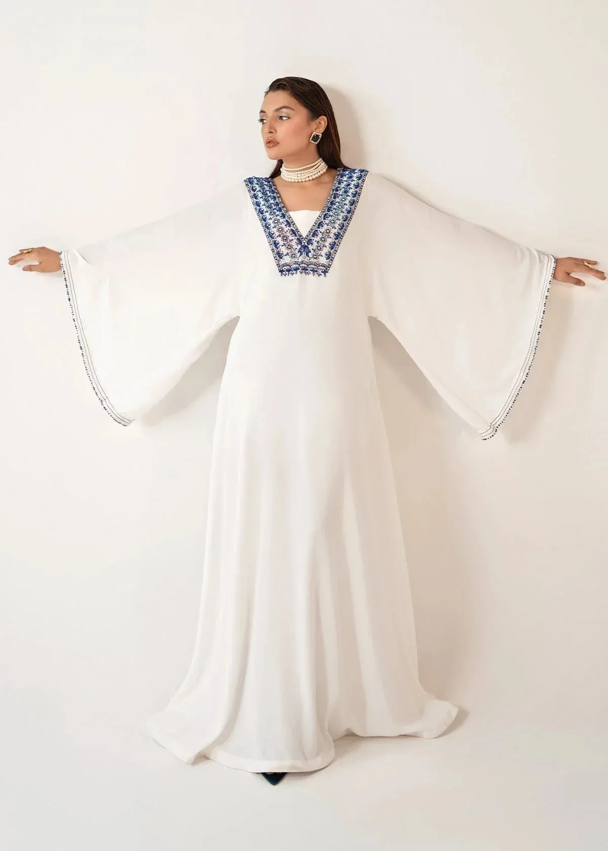 Dastoor Euphoria Luxury Pret 24 White Georgette – view 3 – Poshaq