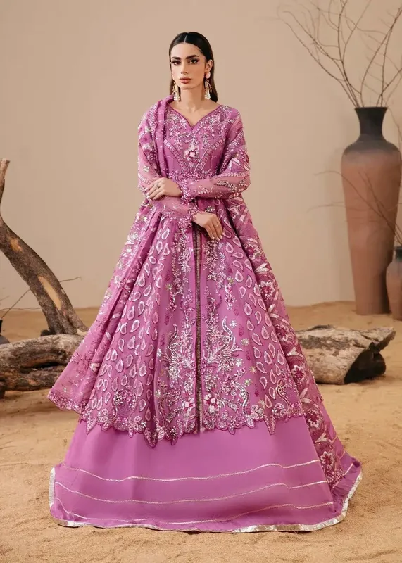 Dastoor Noor-E-Jahan Wedding Collection'24 Purple Organza – view 1 – Poshaq
