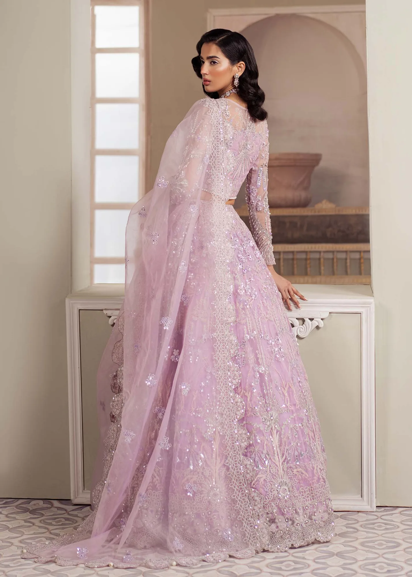 Dastoor Airah Festive 25 Lilac Organza – view 2 – Poshaq