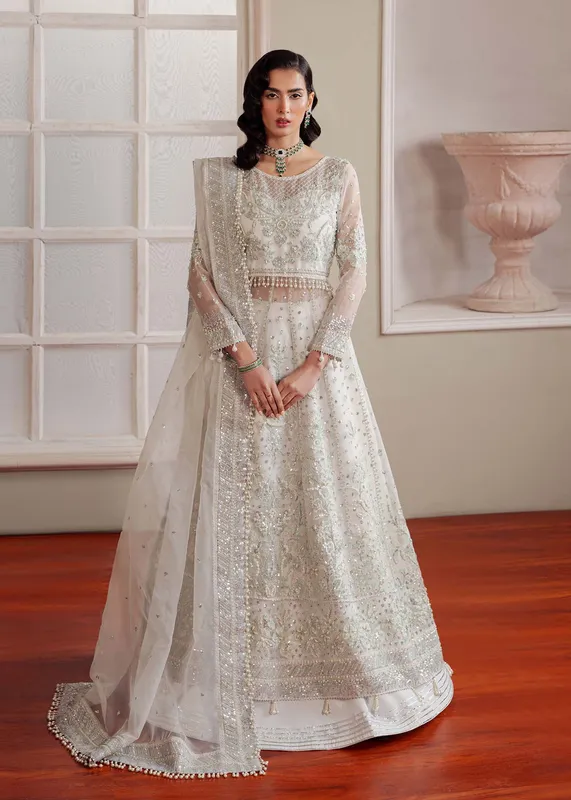 Dastoor Airah Festive 25 White Raw Silk – view 1 – Poshaq