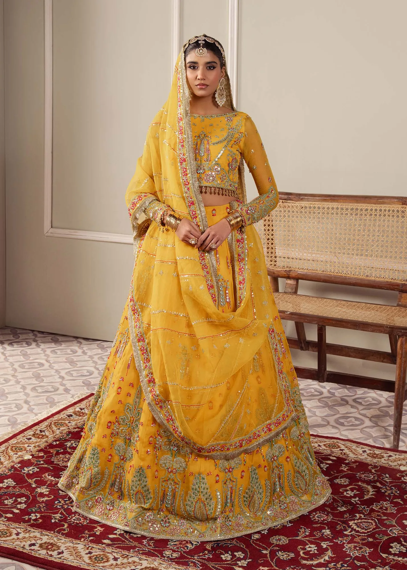 Dastoor Airah Festive 25 Yellow Organza – view 5 – Poshaq