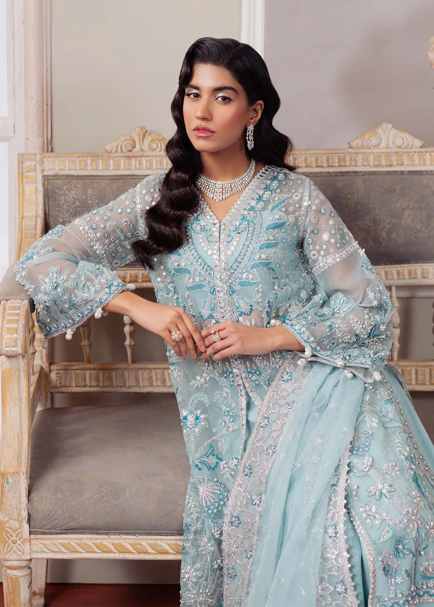 Dastoor Airah Festive 25 Blue Raw Silk – view 5 – Poshaq
