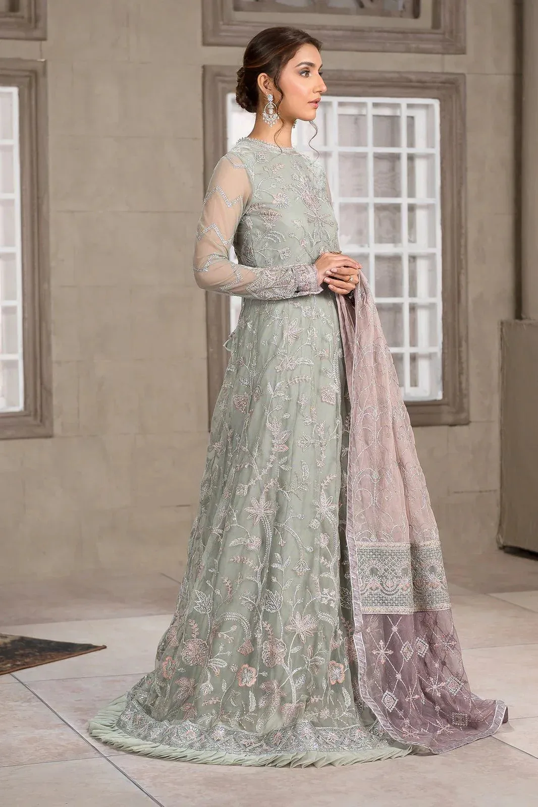 Dastoor Green Raw Silk – view 3 – Poshaq