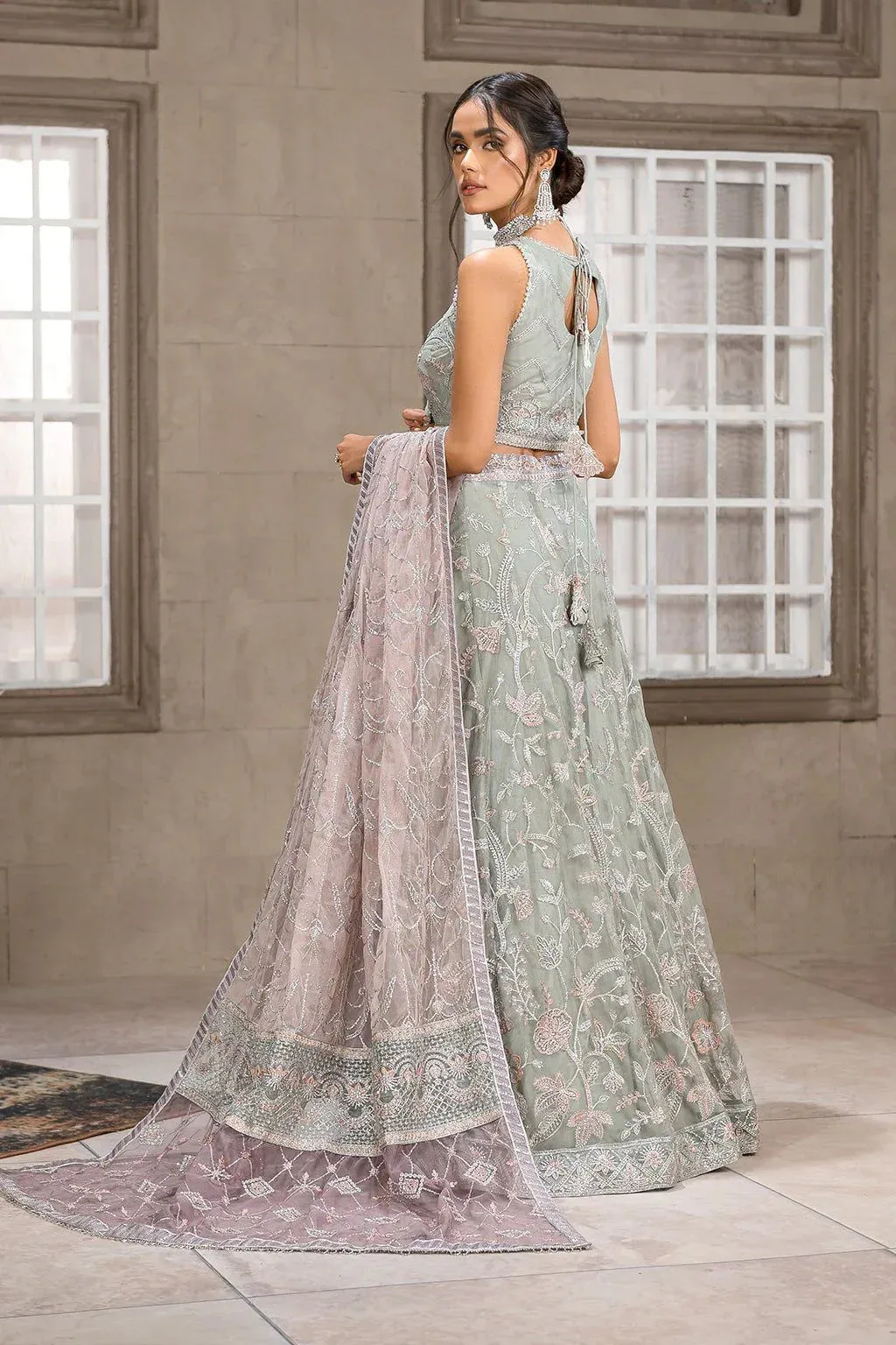 Dastoor Green Raw Silk – view 4 – Poshaq