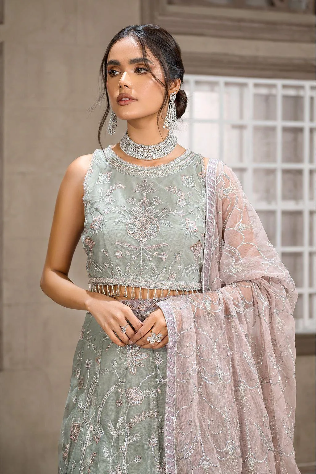 Dastoor Green Raw Silk – view 8 – Poshaq