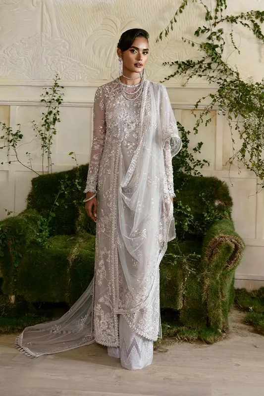 Dastoor Grey Raw Silk – view 1 – Poshaq