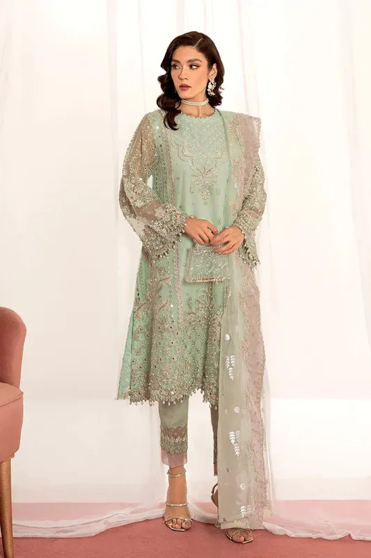 CROSS STITCH Wedding Festive 23 Green Raw Silk – view 1 – Poshaq
