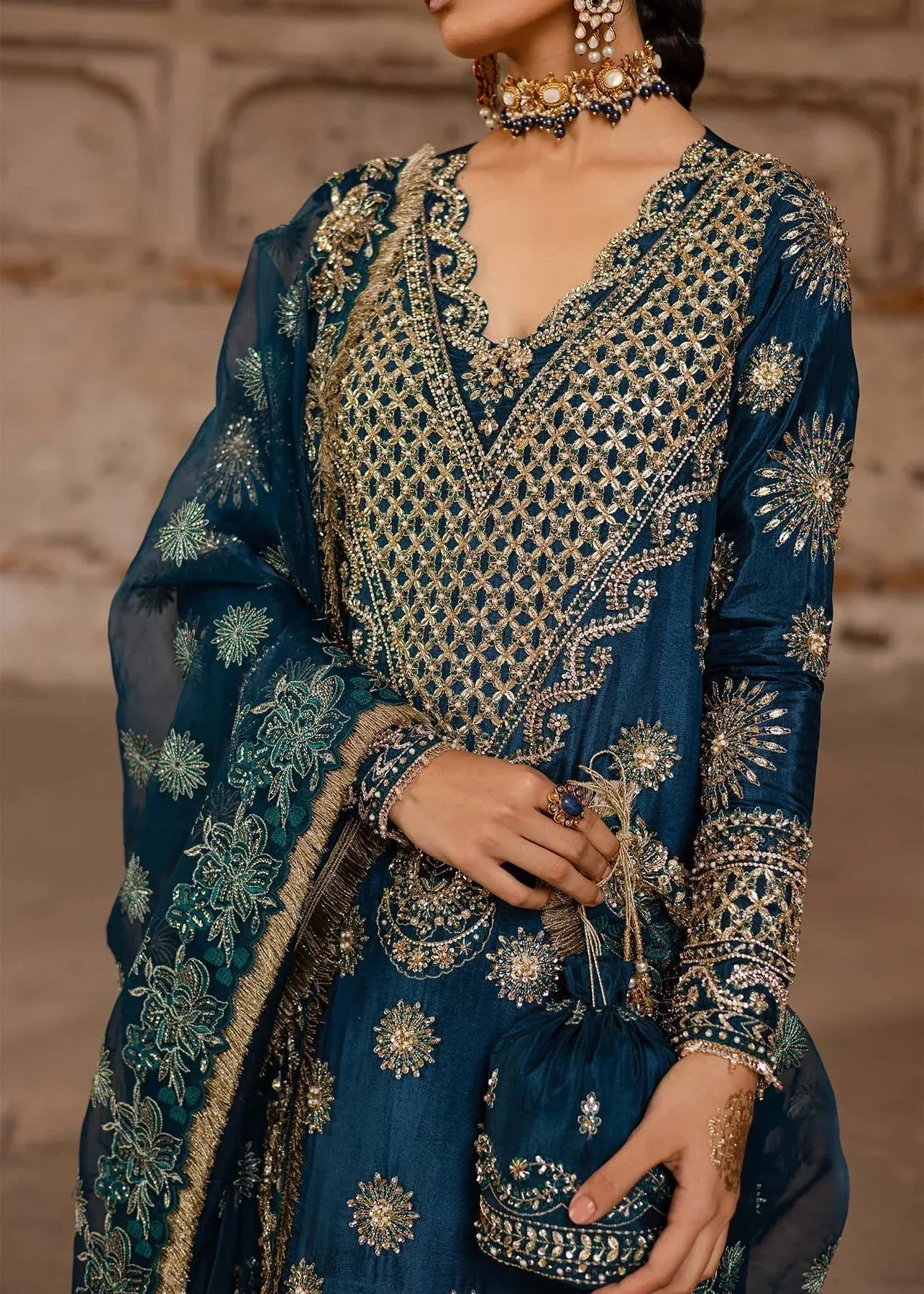 Akbar Aslam Dastaan Luxury Formals Organza – view 3 – Poshaq