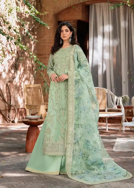 Akbar Aslam Mastani Wedding Formals 23 Green Organza – view 1 – Poshaq