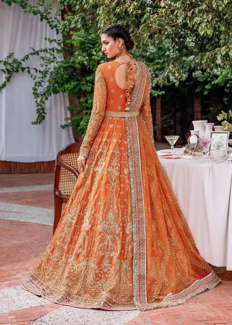 Akbar Aslam Mastani Wedding Formals 23 Orange Net – view 4 – Poshaq