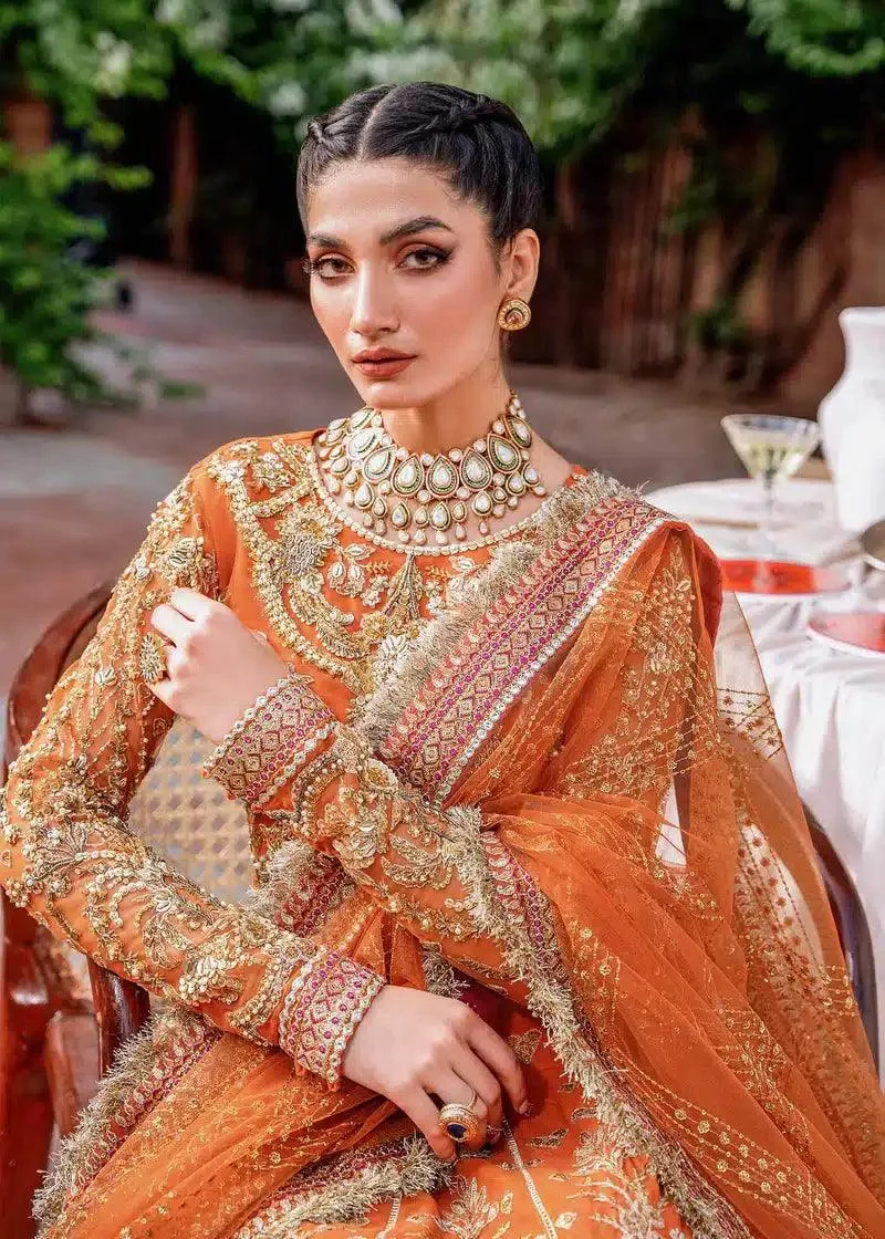 Akbar Aslam Mastani Wedding Formals 23 Orange Net – view 5 – Poshaq