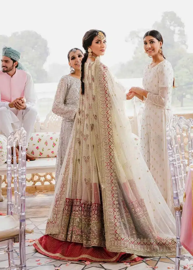 Akbar Aslam Shadmani Luxury Formals 23 Cream Jacquard – view 2 – Poshaq