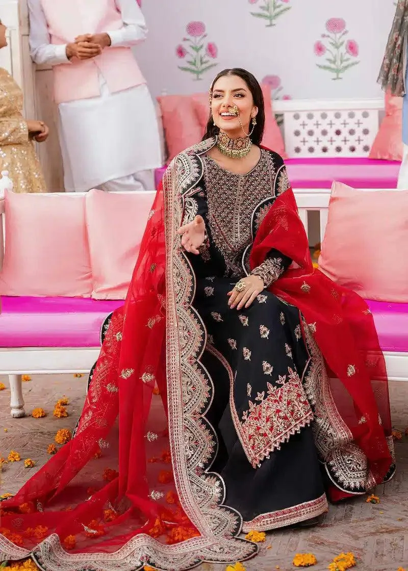Akbar Aslam Shadmani Luxury Formals 23 Black Raw Silk – view 5 – Poshaq