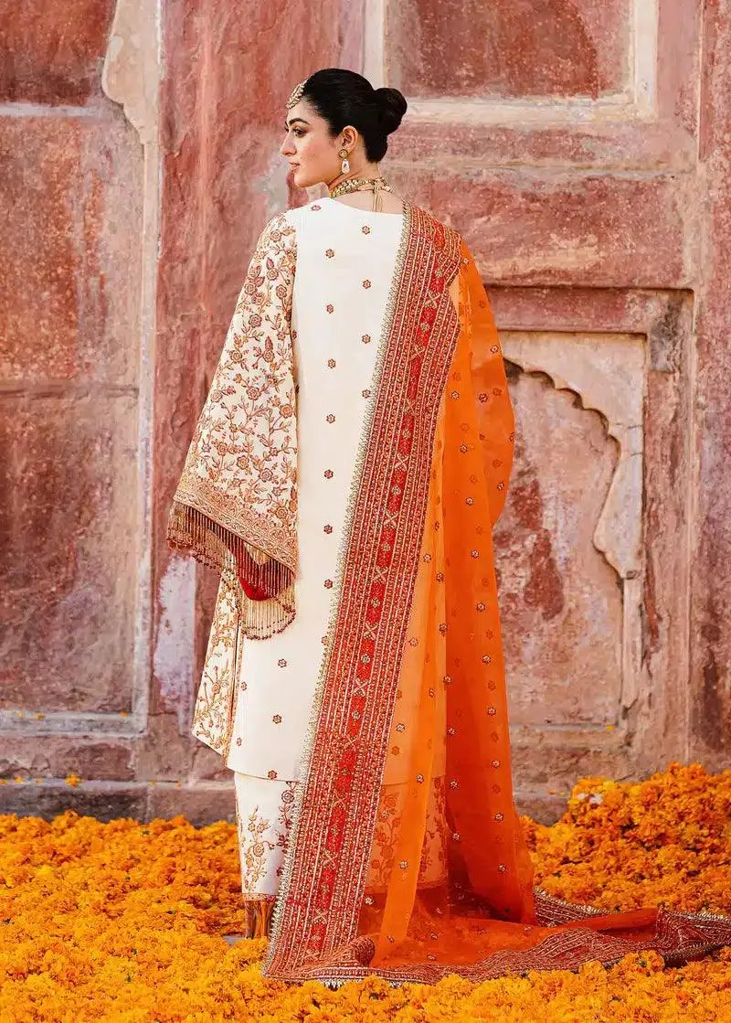 Akbar Aslam Shadmani Luxury Formals 23 Off White Raw Silk – view 2 – Poshaq