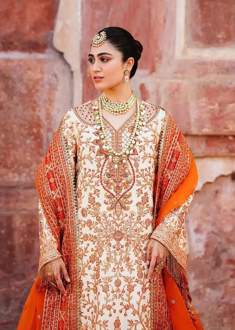 Akbar Aslam Shadmani Luxury Formals 23 Off White Raw Silk – view 3 – Poshaq
