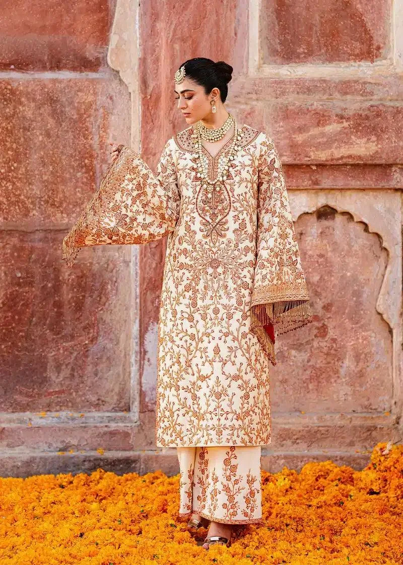 Akbar Aslam Shadmani Luxury Formals 23 Off White Raw Silk – view 4 – Poshaq