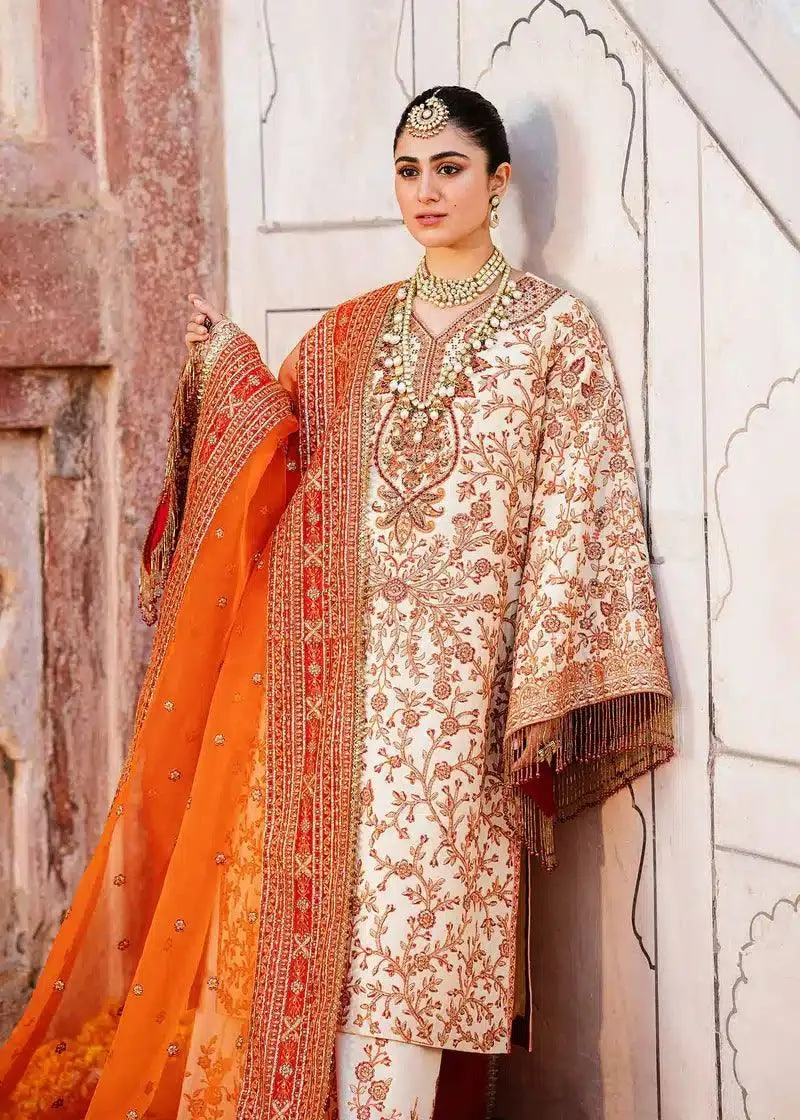 Akbar Aslam Shadmani Luxury Formals 23 Off White Raw Silk – view 5 – Poshaq