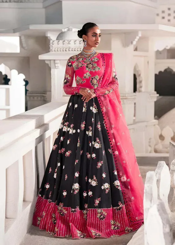 Akbar Aslam Darbar Festive Formals Black Raw Silk – view 1 – Poshaq