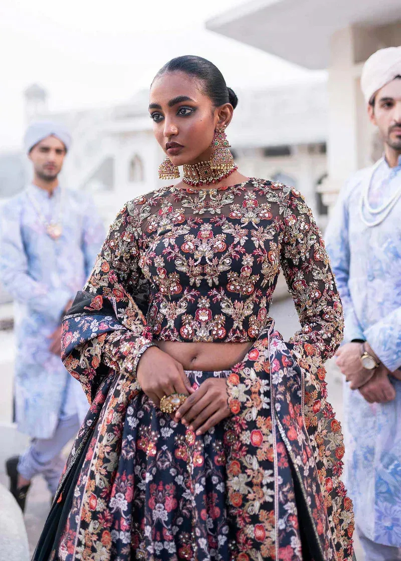 Akbar Aslam Darbar Festive Formals Navy Blue Raw Silk – view 5 – Poshaq