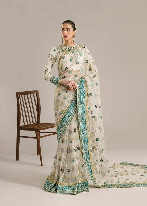 Akbar Aslam Afsana Wedding Formals Off White Raw Silk – view 1 – Poshaq
