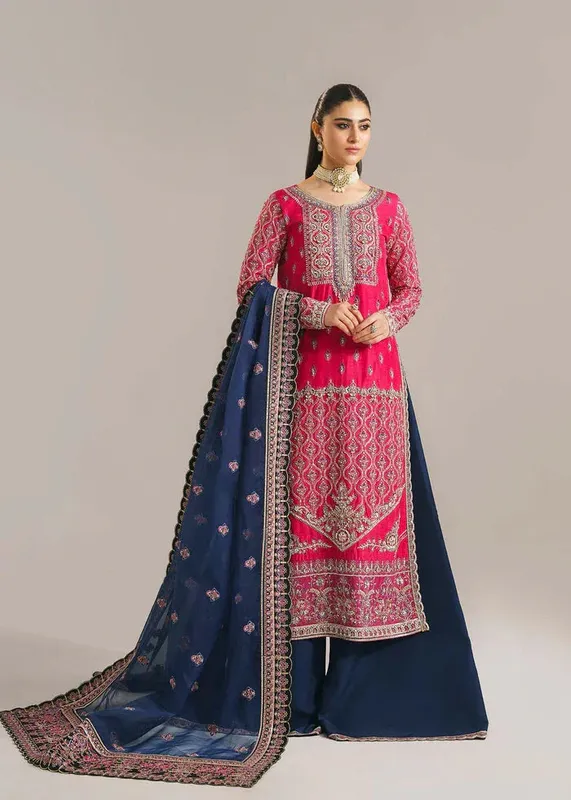 Akbar Aslam Afsana Wedding Formals Pink Raw Silk – view 1 – Poshaq