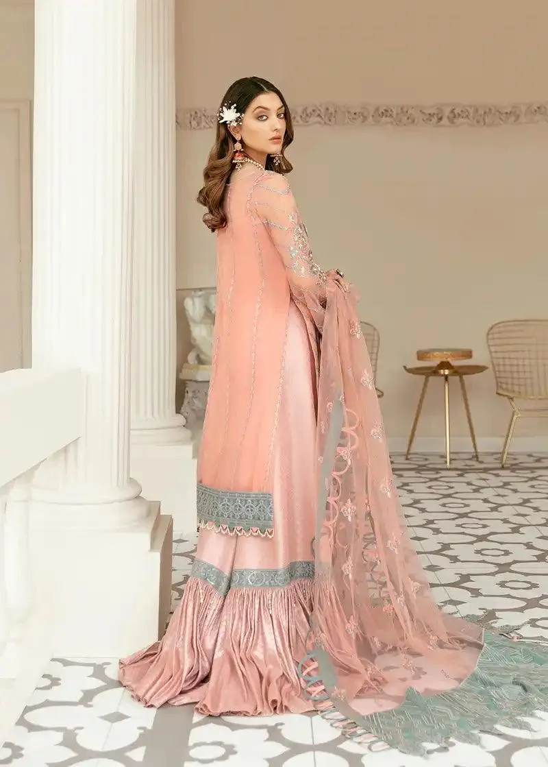 Akbar Aslam Raqs Collection Pink Organza – view 2 – Poshaq