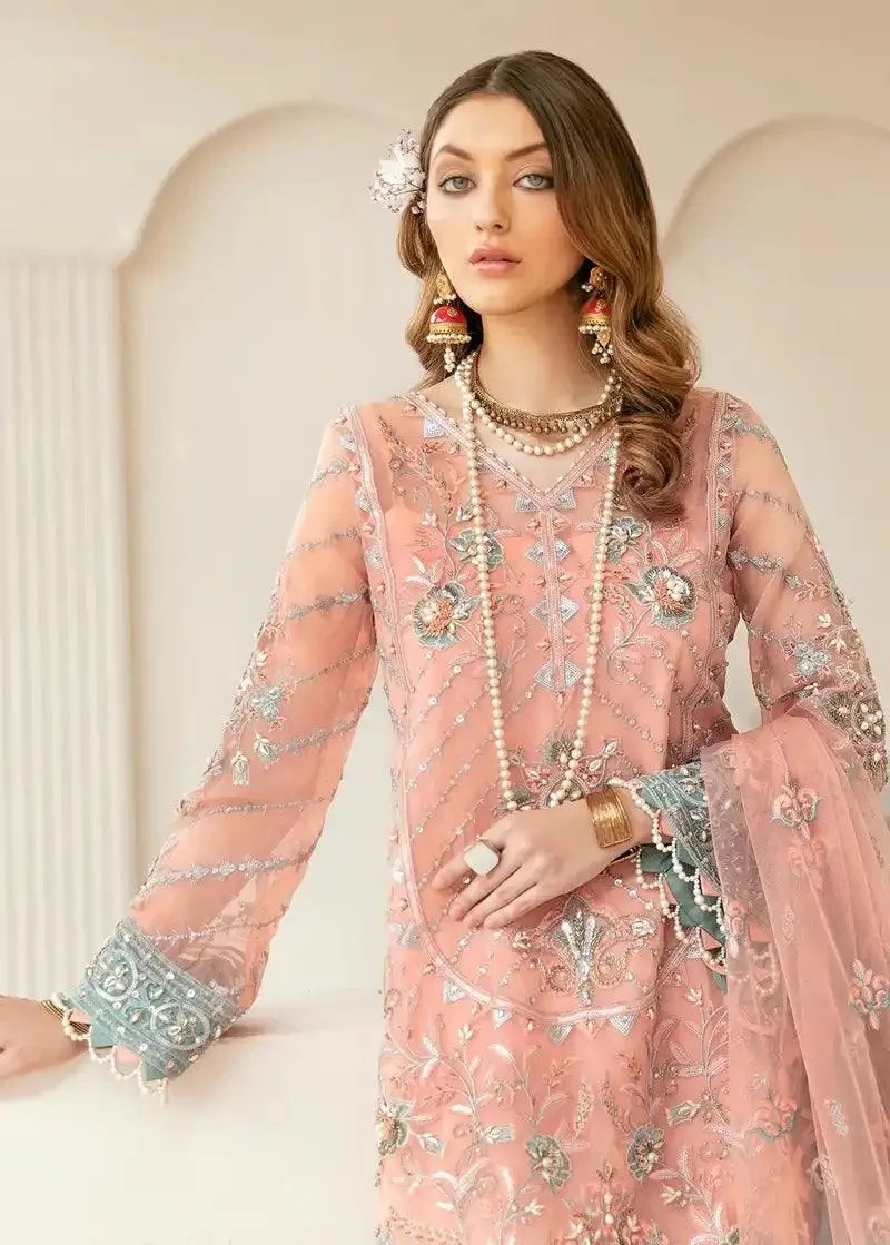 Akbar Aslam Raqs Collection Pink Organza – view 3 – Poshaq