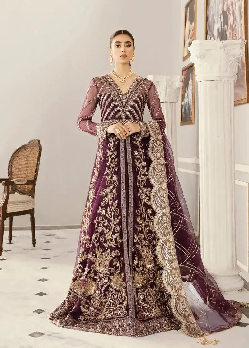 Akbar Aslam Raqsl Collection Magenta Tissue – view 1 – Poshaq