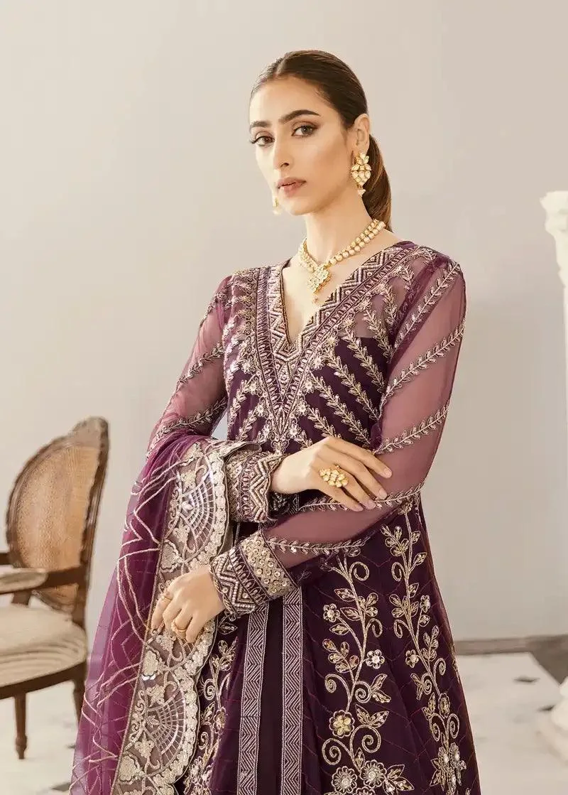 Akbar Aslam Raqsl Collection Magenta Tissue – view 3 – Poshaq