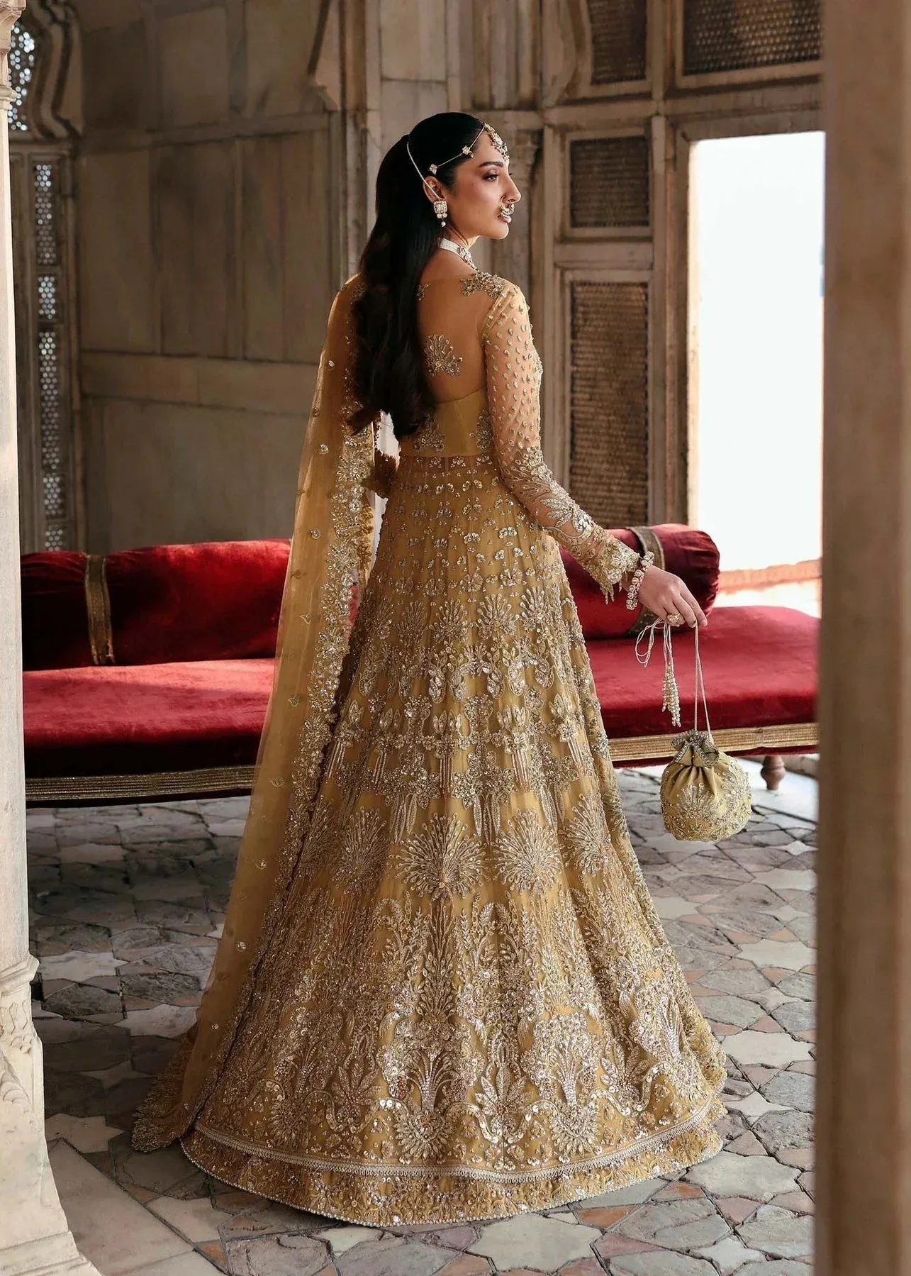 Akbar Aslam Rajkumari Bridals Organza – view 2 – Poshaq