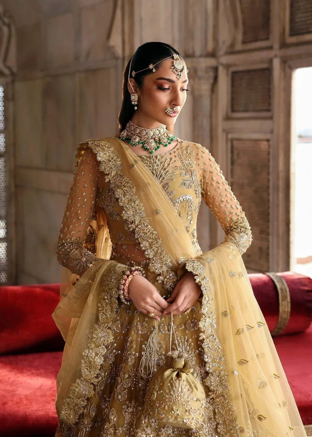 Akbar Aslam Rajkumari Bridals Organza – view 3 – Poshaq
