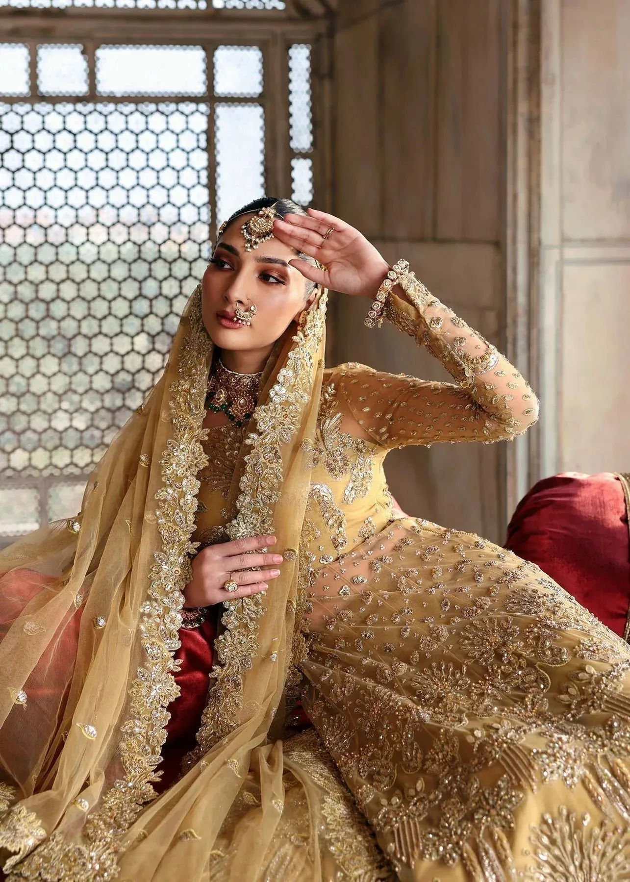 Akbar Aslam Rajkumari Bridals Organza – view 4 – Poshaq