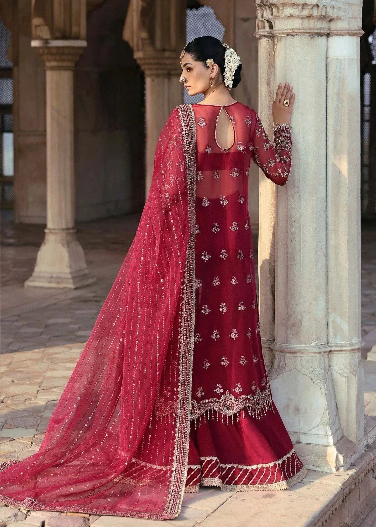 Akbar Aslam Rajkumari Bridals Organza – view 2 – Poshaq