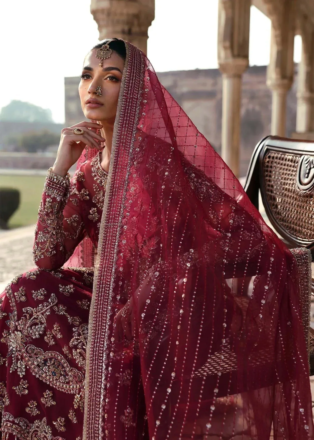 Akbar Aslam Rajkumari Bridals Organza – view 4 – Poshaq
