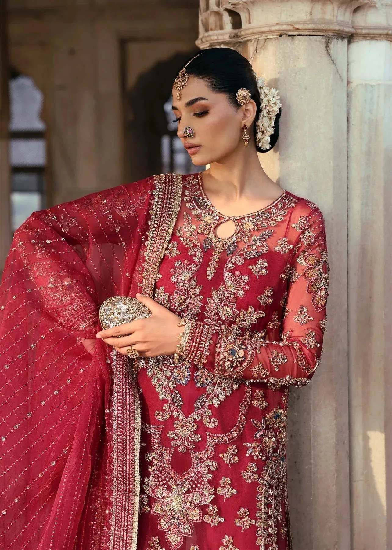 Akbar Aslam Rajkumari Bridals Organza – view 6 – Poshaq