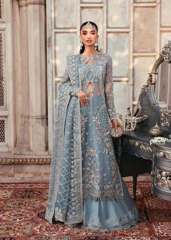 Akbar Aslam Rajkumari Bridals Organza – view 1 – Poshaq
